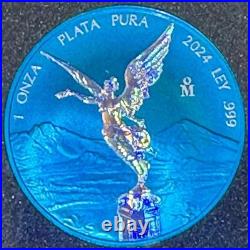 LIBERTAD Space Blue 1oz Silver Coin Mexico 2024 Beautiful Coin LIBERTAD Space Blue 1oz Silver Coin Mexico 2024 Beautiful Coin