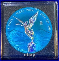 LIBERTAD Space Blue 1oz Silver Coin Mexico 2024 Beautiful Coin LIBERTAD Space Blue 1oz Silver Coin Mexico 2024 Beautiful Coin