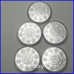 LOT OF 5-1 oz. 999 2022 SILVER Mexican Libertad Coin #30 Beautiful Coins Capsule