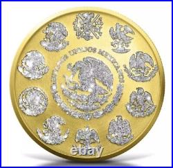 Libertad Diamond Dust II Gold Gilded 1 Oz Silver Coin Mexico 2023 500 Mint WithBox