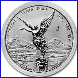 Libertad Mexico 2024 2 oz Silver Reverse Proof Coin In Capsule Mexico