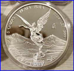 Libertad Mexico 2024 5 oz Silver Proof Coin in Capsule Mexico Libertad Mexico 2024 5 oz Silver Proof Coin in Capsule Mexico
