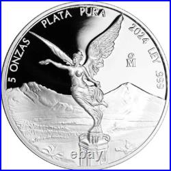 Libertad Mexico 2024 5 oz Silver Proof Coin in Capsule Mexico Libertad Mexico 2024 5 oz Silver Proof Coin in Capsule Mexico