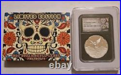 Limited Edition Sugar Skull Label Libertad NGC PF70 Ultra Cameo 1 Onza Silver Limited Edition Sugar Skull Label Libertad NGC PF70 Ultra Cameo 1 Onza Silver