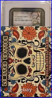 Limited Edition Sugar Skull Label Libertad NGC PF70 Ultra Cameo 1 Onza Silver