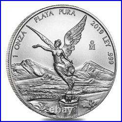 Lot of 10 2019 1 oz Mexican Silver Libertad Coin. 999 Fine BU