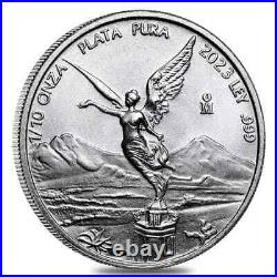 Lot of 10 2023 1/10 oz Mexican Silver Libertad Coin BU