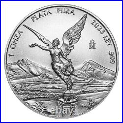 Lot of 100 2023 Silver Mexican Libertad Onza 1 oz Brilliant Uncirculated