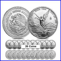 Lot of 20 2023 1/20 oz Mexican Silver Libertad Coin BU