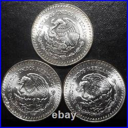 Lot of (3) 1983 1984 1985 Mexico Silver Libertad 1 Onza UNC From Original Rolls