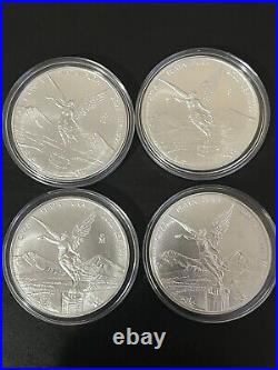 Lot of 4-1 oz. 999 Silver 2022 Mexico Libertad Coin FREE CAPSULE Beauitful Coins