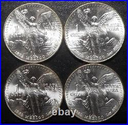 Lot of (4) 1985 Mexico Silver Libertad 1 Onza UNC From Original Roll