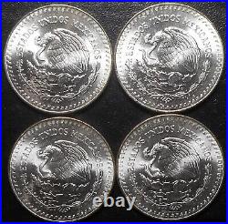 Lot of (4) 1985 Mexico Silver Libertad 1 Onza UNC From Original Roll