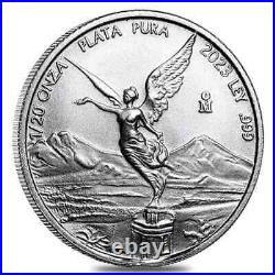Lot of 5 2023 1/20 oz Mexican Silver Libertad Coin BU