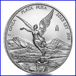 Lot of 5 2023 1 Oz Mexican Silver Libertad Coin BU