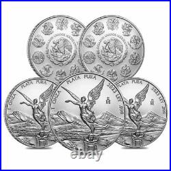 Lot of 5 2023 1 Oz Mexican Silver Libertad Coin BU