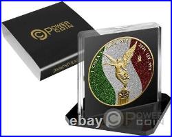 MEXICAN FLAG Diamond Dust Gilded Libertad 1 Oz Silver Coin Mexico 2024