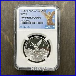 MEXICO? 1/2 Onza 1998 Proof Libertad Silver NGC PF68 ULTRA CAMEO LOW MINTAGE