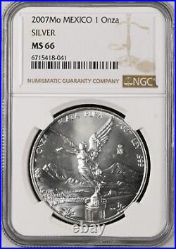 MEXICO 1 Onza 2007 Silver Libertad NGC MS66 Key Date