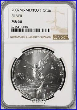 MEXICO 1 Onza 2007 Silver Libertad NGC MS66 Key Date