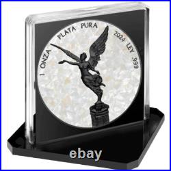 MOTHER OF PEARL BLACK PLATINUM 1oz Silver Libertad Coin Mexico2024 STUNNING MOTHER OF PEARL BLACK PLATINUM 1oz Silver Libertad Coin Mexico2024 STUNNING