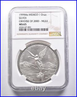 MS65 1999 MO Mexico 1 Onza Libertad Silver OBV Of 2000 Mule NGC 3761