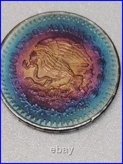 Mexican 1982 Toned 1oz Plata Pura Rainbow? First Year Modern Libertad