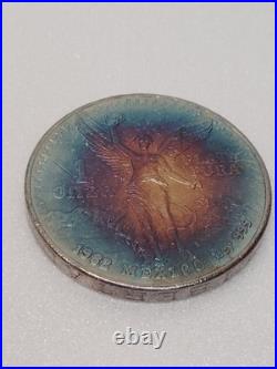 Mexican 1982 Toned 1oz Plata Pura Rainbow? First Year Modern Libertad
