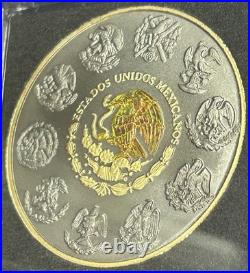 Mexican 2024 1 oz. 999 Silver Coin Ruthenium Gold Ring -Only 500 minted