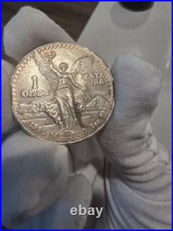 Mexican Libertad 1985 Onza Toned Silver Coin 1oz Plata Pura Natural Toning