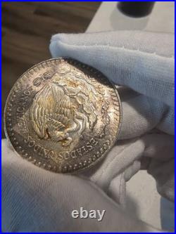 Mexican Libertad 1985 Onza Toned Silver Coin 1oz Plata Pura Natural Toning