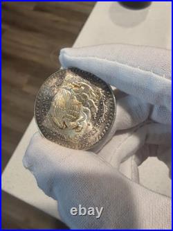 Mexican Libertad 1985 Onza Toned Silver Coin 1oz Plata Pura Natural Toning