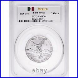 Mexican Libertad 2 oz Silver Coin PCGS MS70 FS 2020 mintage 5500 only