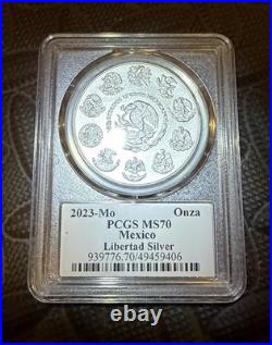 Mexican Mint 2023 Libertad Silver 1 oz PCGS MS70 Coin. 999 Silver