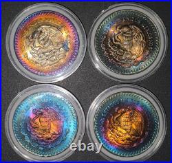 Mexico 1 Onza Libertad. 999 Silver Rainbow Toned (1982, 1983, 1984)