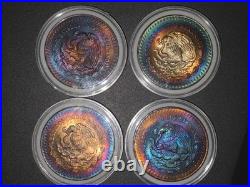 Mexico 1 Onza Libertad. 999 Silver Rainbow Toned (1982, 1983, 1984)