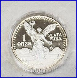 Mexico 1986 Silver 1oz Libertad Onza Proof Coin In Original Box withCOA