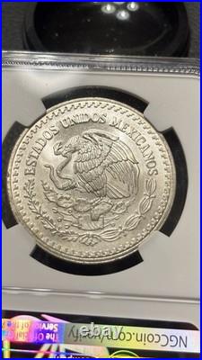 Mexico 1994 1 Onza Silver Coin NGC MS 66 Bank Roll End Key Date One Side Toner