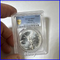 Mexico 2003 Libertad 1 oz. 999 Silver Business Strike PCGS MS67 166100.67