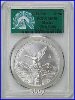 Mexico 2017-Mo 1 Onza. 999 Silver Libertad MS70 PCGS 84675695 First Strike