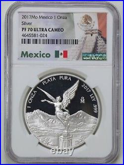 Mexico 2017-Mo 1 Onza. 999 Silver Proof Libertad PF70UCAM NGC 4645581-024