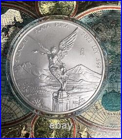 Mexico 2022 5oz. 999 Silver Libertad In Capsule