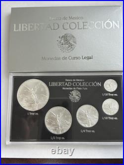 Mexico 2024 Libertad Silver Coin Set 1oz, 1/2, 1/4, 1/10 & 1/20oz, 5Coins Total