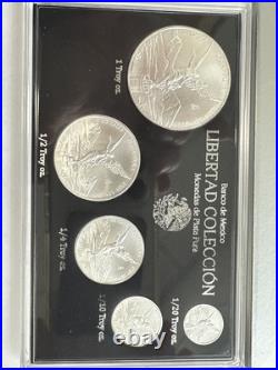 Mexico 2024 Libertad Silver Coin Set 1oz, 1/2, 1/4, 1/10 & 1/20oz, 5Coins Total