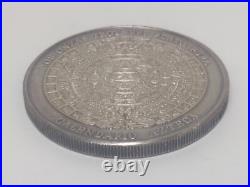 Mexico Dos Onzas Troy. 999 Plata Pura Ferrocarril Calendario Azteca