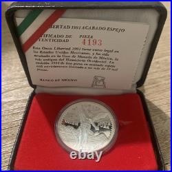 Mexico Libertad 1 Oz Silver 1991 Proof with COA