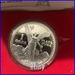Mexico Libertad 1 Oz Silver 1991 Proof with COA