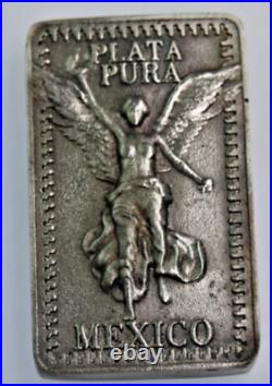 Mexico Libertad 3 oz (approx) Commemorative Antiqued Pour Silver bar with COA