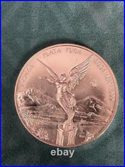 Mexico Liberty 2004, 1 Oz. 999 Fine Silver Coin, Una Oz Libertad Plata Pura. 999