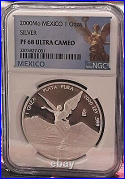 Mexico Onza Libertad 2000 Silver Proof 1oz VERY RARE PF68